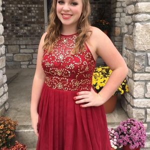 Deep red homecoming dress